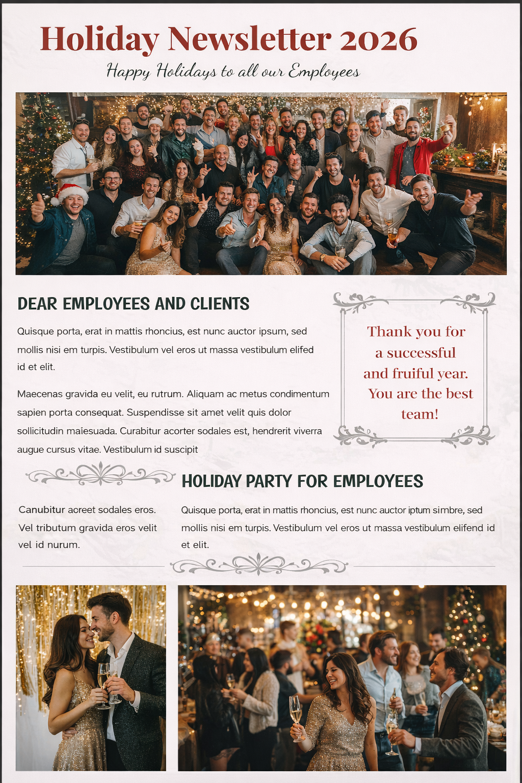 Holiday Newsletter - Free Newsletters Template for Google Slides