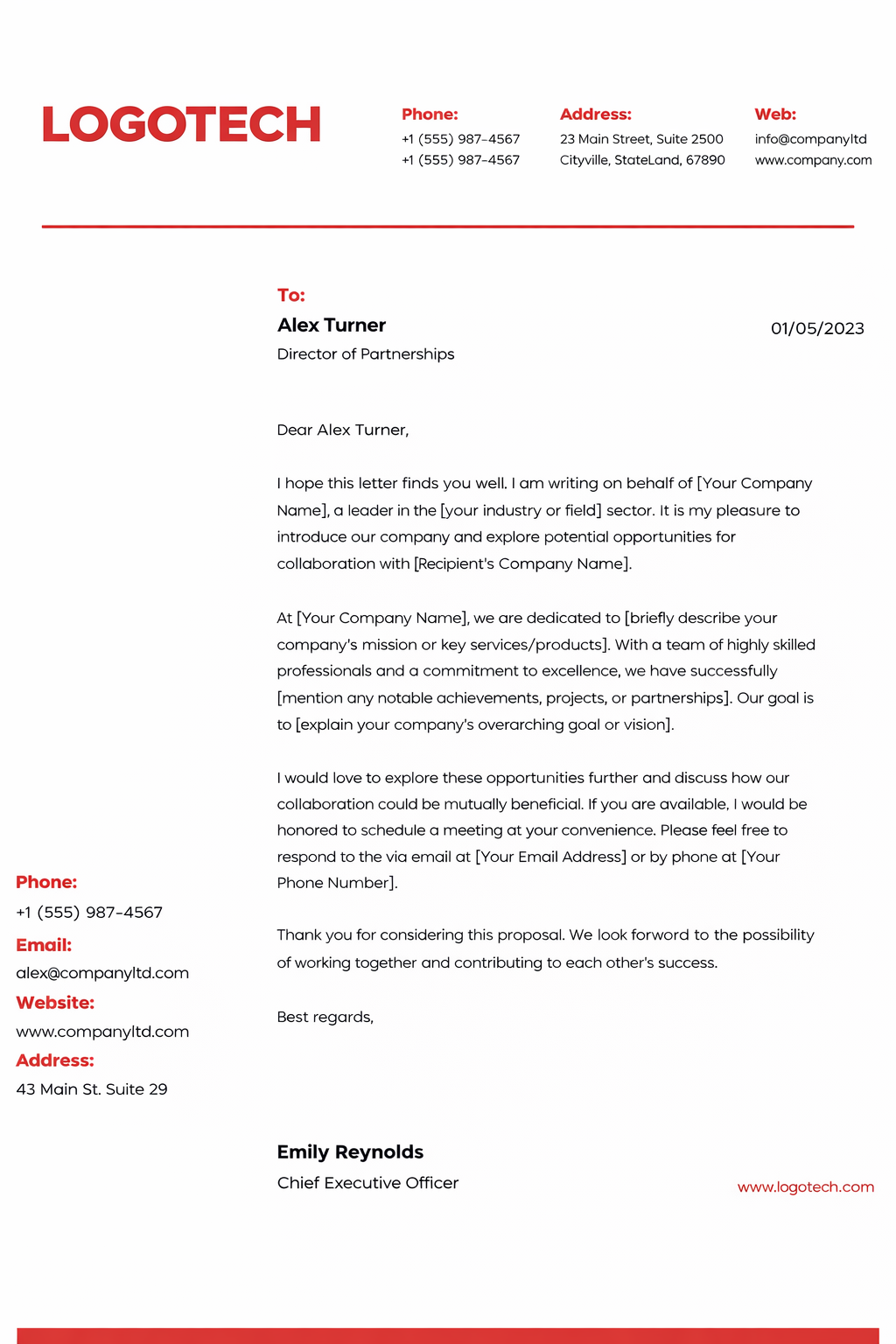Professional Letterhead - Free Letterheads Template for Google Slides