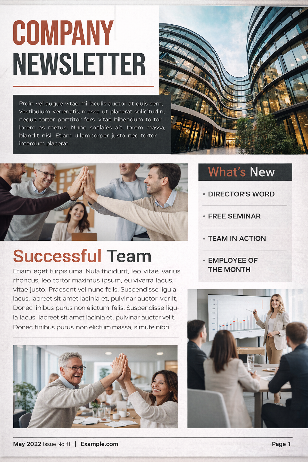 Company Newsletter - Free Newsletters Template for Google Slides