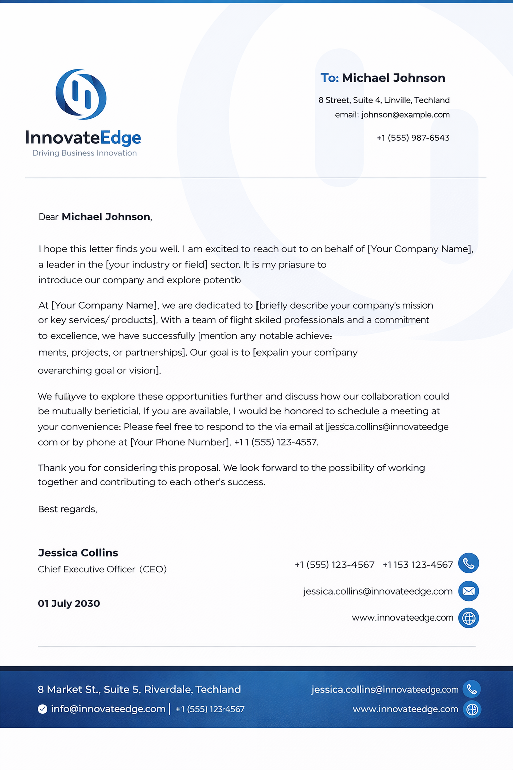 Company Letterhead - Free Letters Template for Google Slides