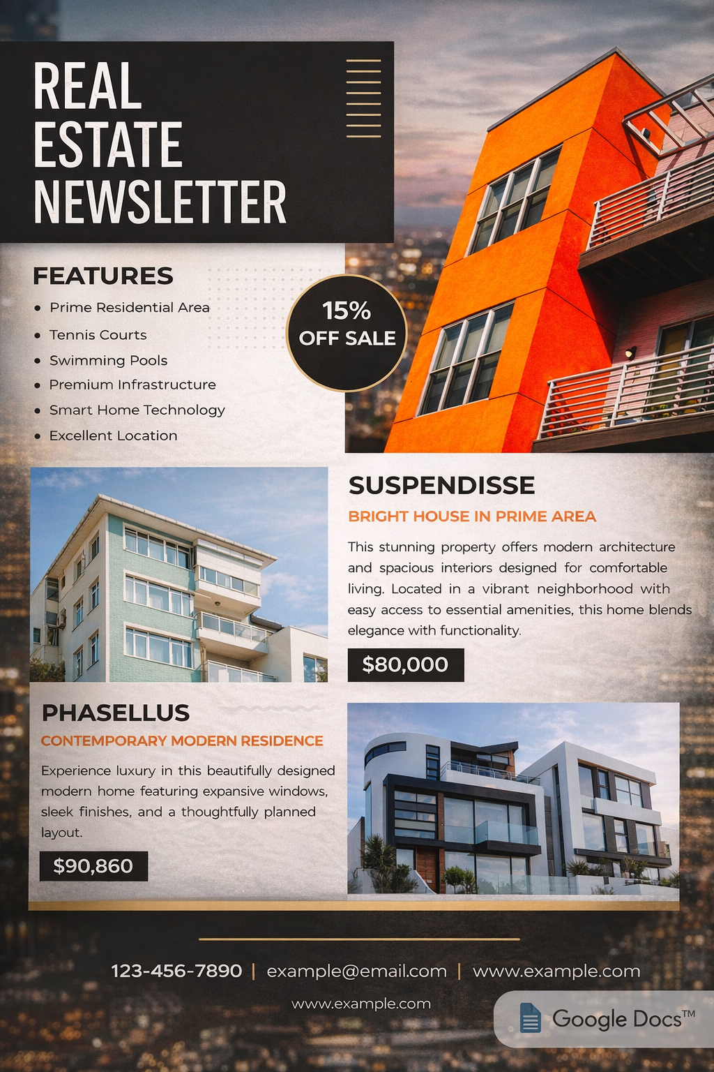 Real Estate Newsletter - Free Newsletters Template for Google Slides