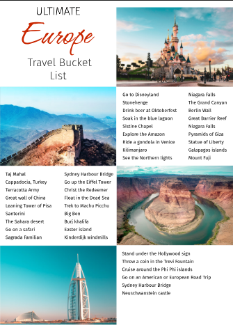 Travel Bucket List - Free Bucket Lists Template for Google Docs