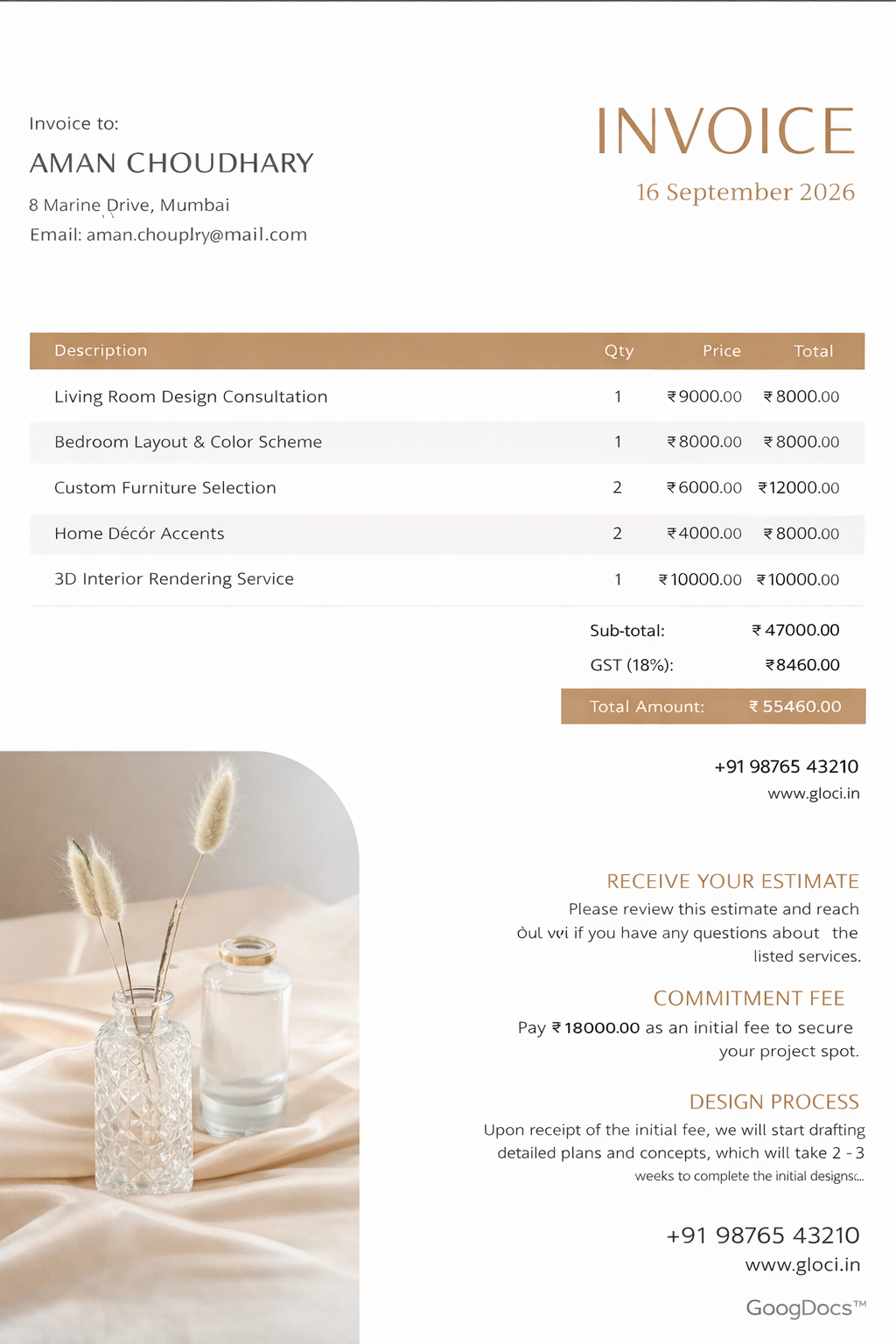 Invoice Email - Free Invoices Template for Google Slides