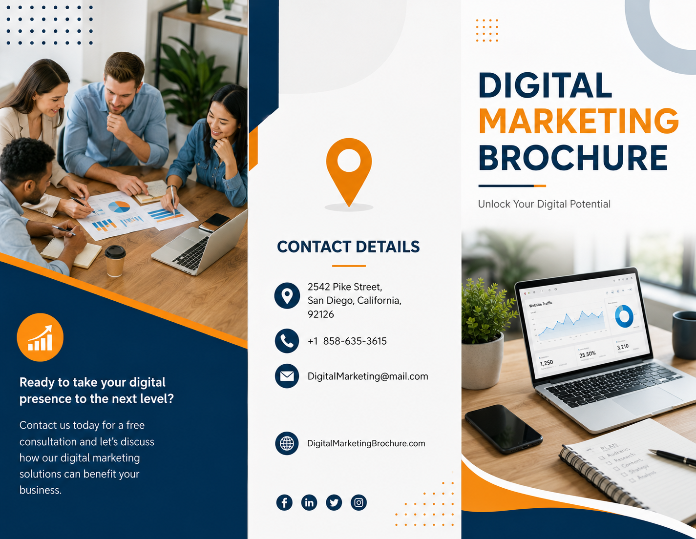 Marketing Brochure Marketing Brochure - Free Brochures Template for Google Slides