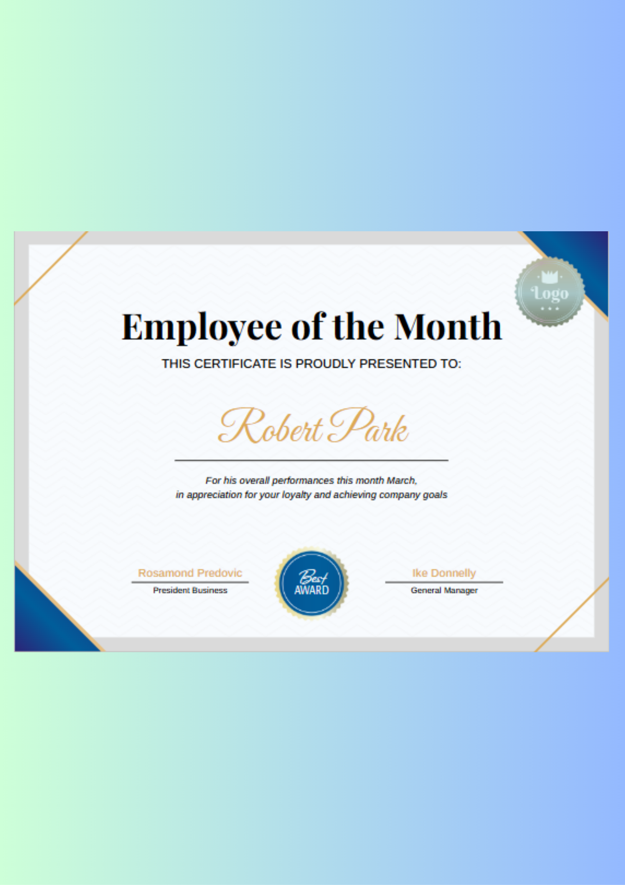 Certificate of Achievement - Free Certificates Template for Google Slides