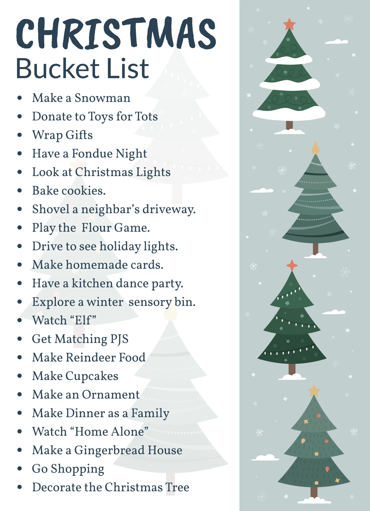 Christmas Bucket List  - Free Bucket Lists Template for Google Slides