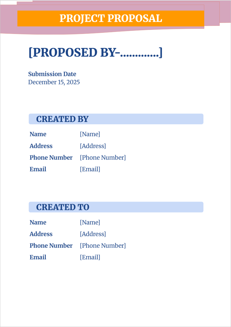 Simple Project Proposal Template - Free Proposals Template for Google Docs