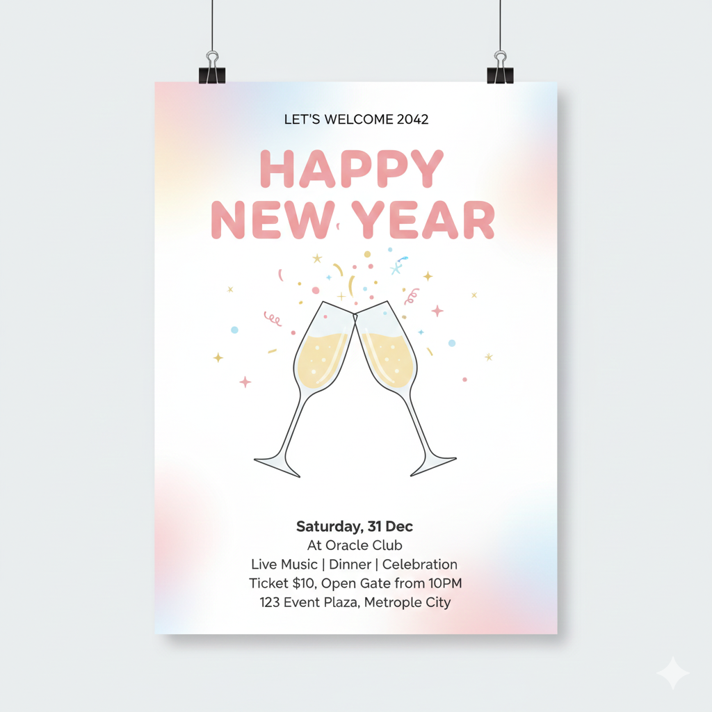 New Year Flyer 2026 New Year Flyer 2026 - Free Flyers Template for Google Docs