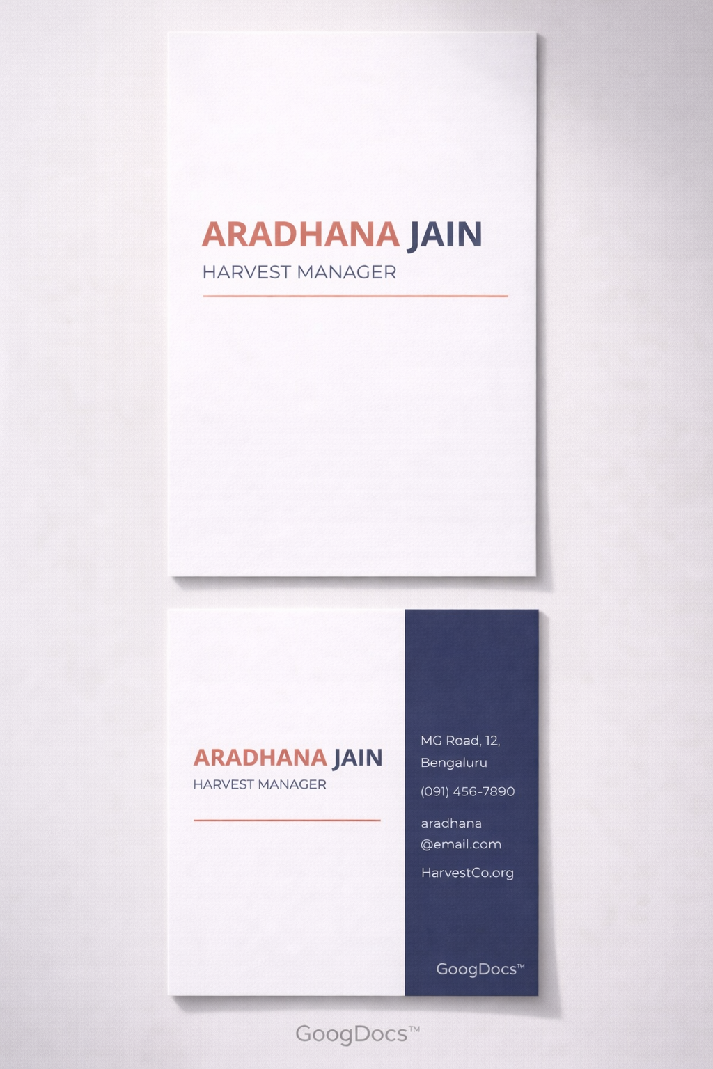 Manager Business Card - Free Business Cards Template for Google Slides