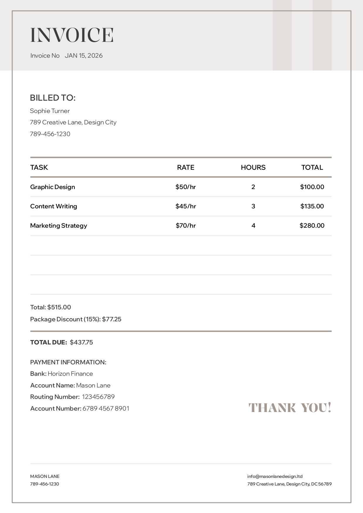 Personal Invoice - Free Invoices Template for Google Slides