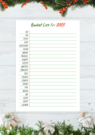 Bucket List for the New Year 2026 - Free Bucket Lists Template for Google Docs