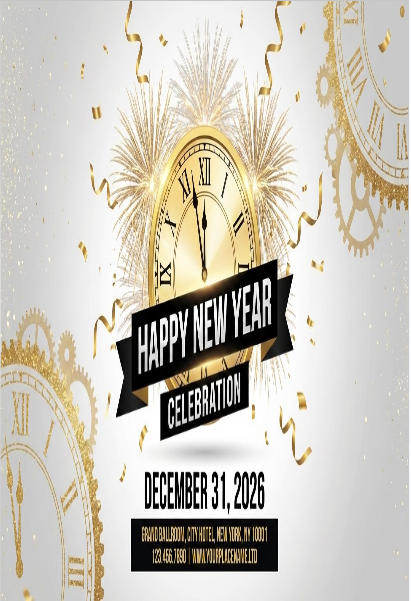 Minimal New Year Party Flyer Minimal New Year Party Flyer - Free Flyers Template for Google Docs