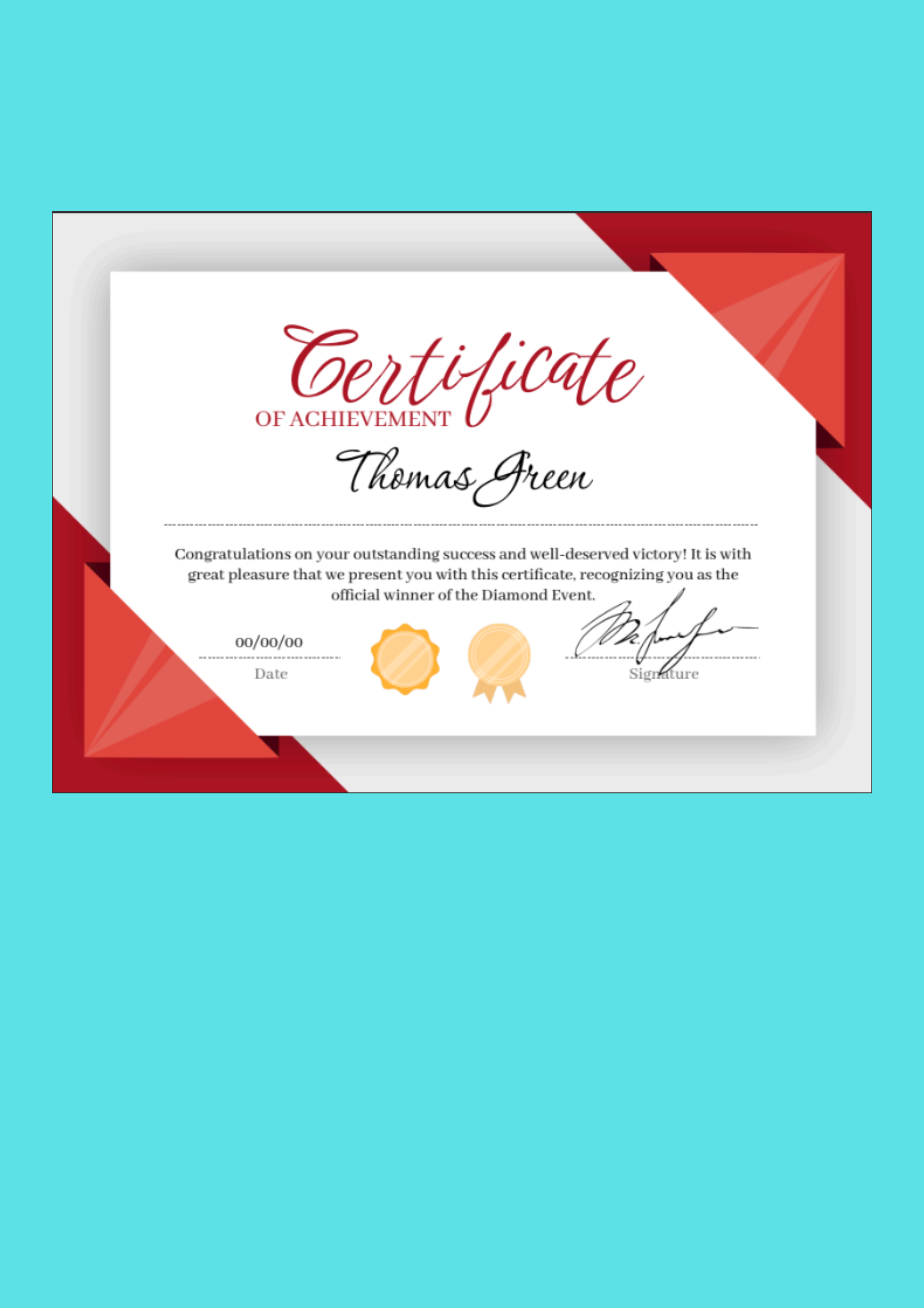 Winner Certificate Template - Free Certificates Template for Google Docs
