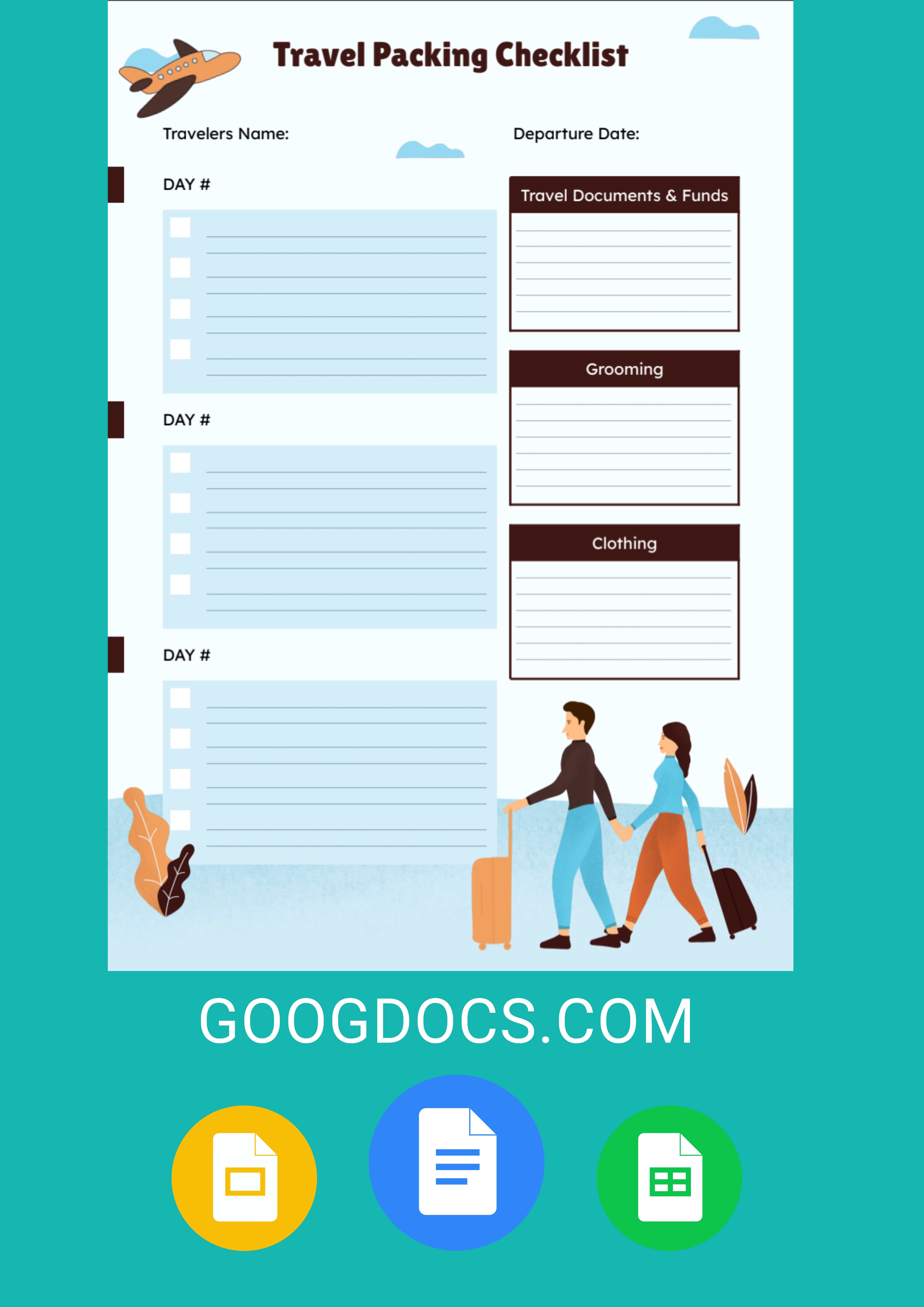 Travel Packing Checklist Template - Free Packing Slips Template for Google Docs