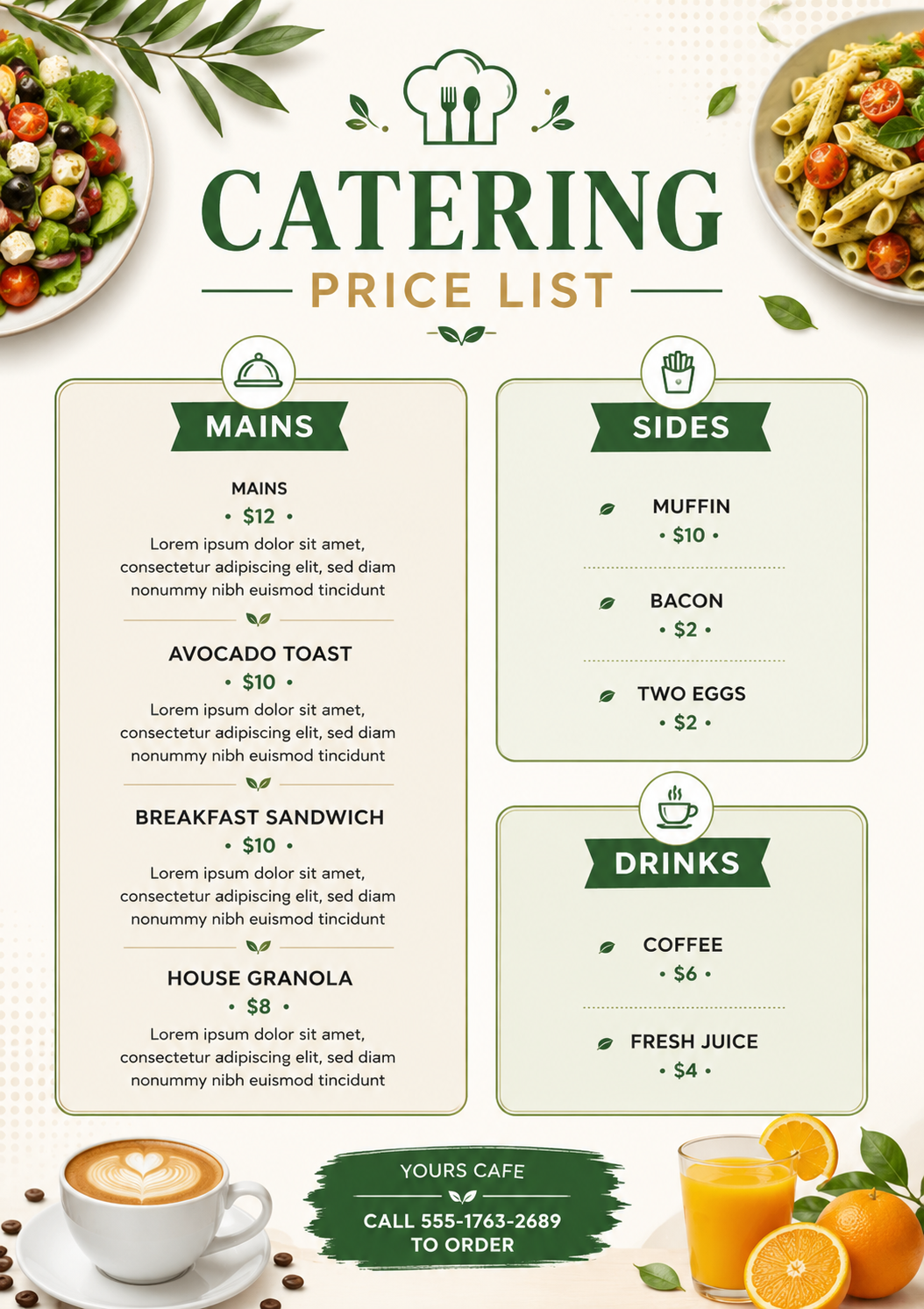 Catering Price List Catering Price List - Free Price Lists Template for Google Slides