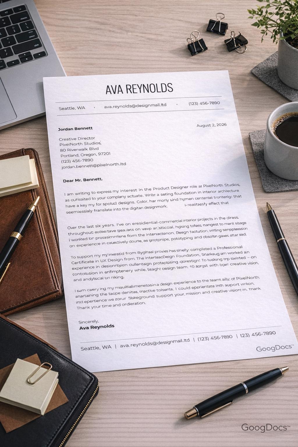 Career Change Cover Letter - Free Letters Template for Google Slides