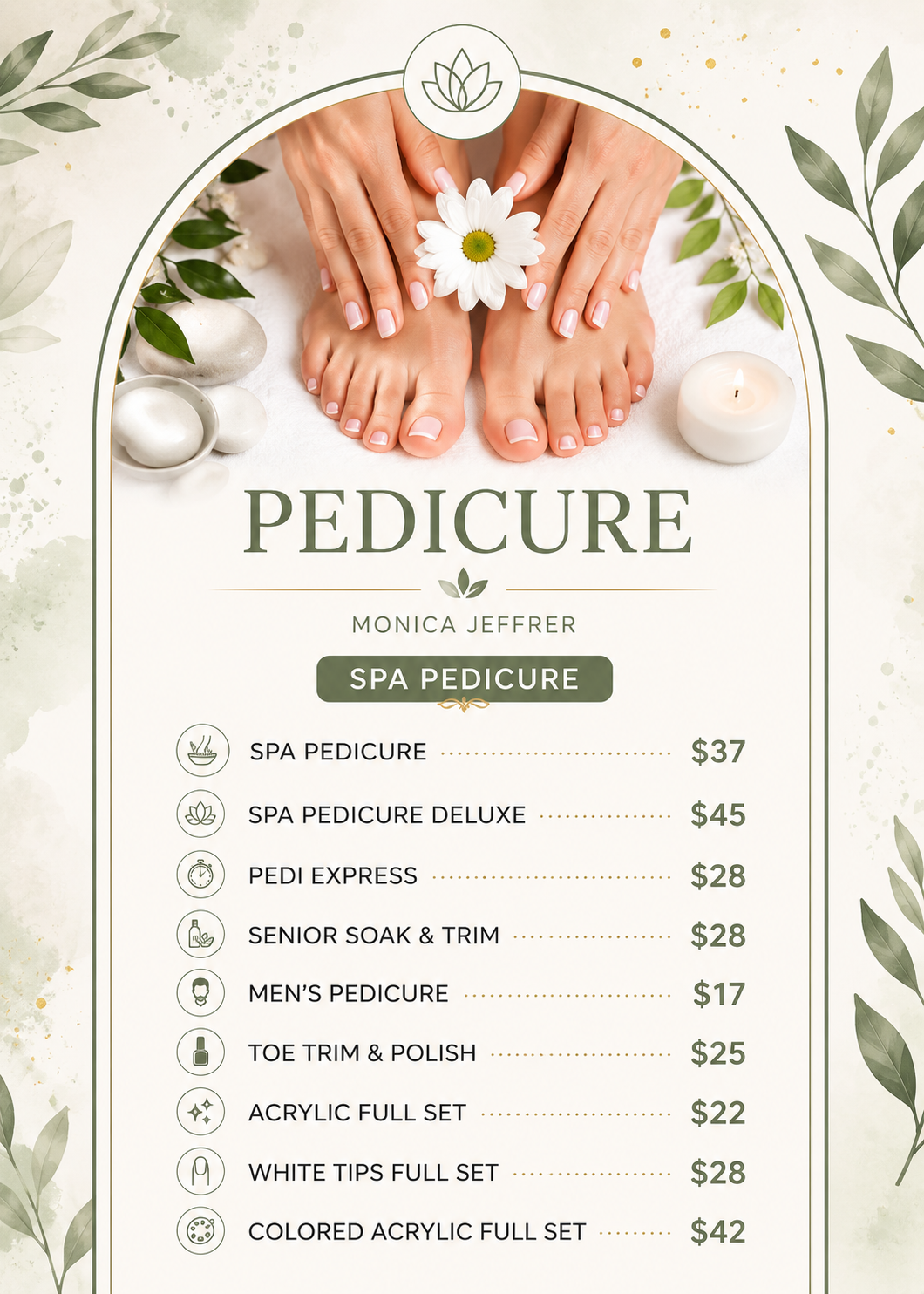 Nail Price List Nail Price List - Free Price Lists Template for Google Slides