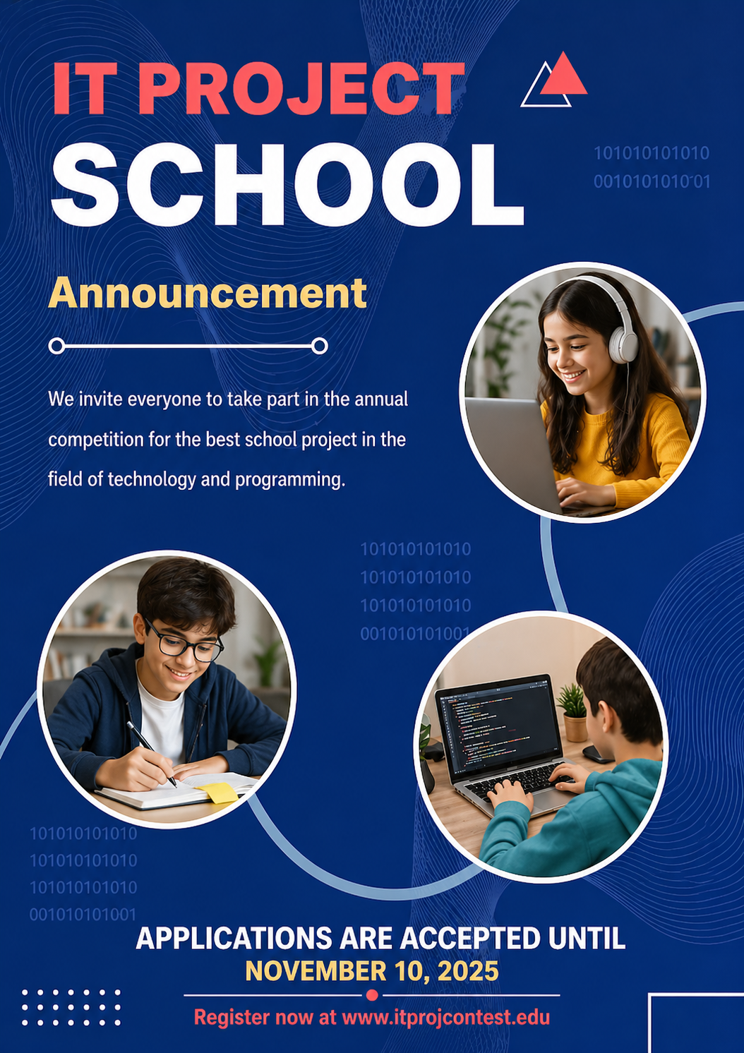 IT Project School Announcement - Free School Announcements Template for Google Slides