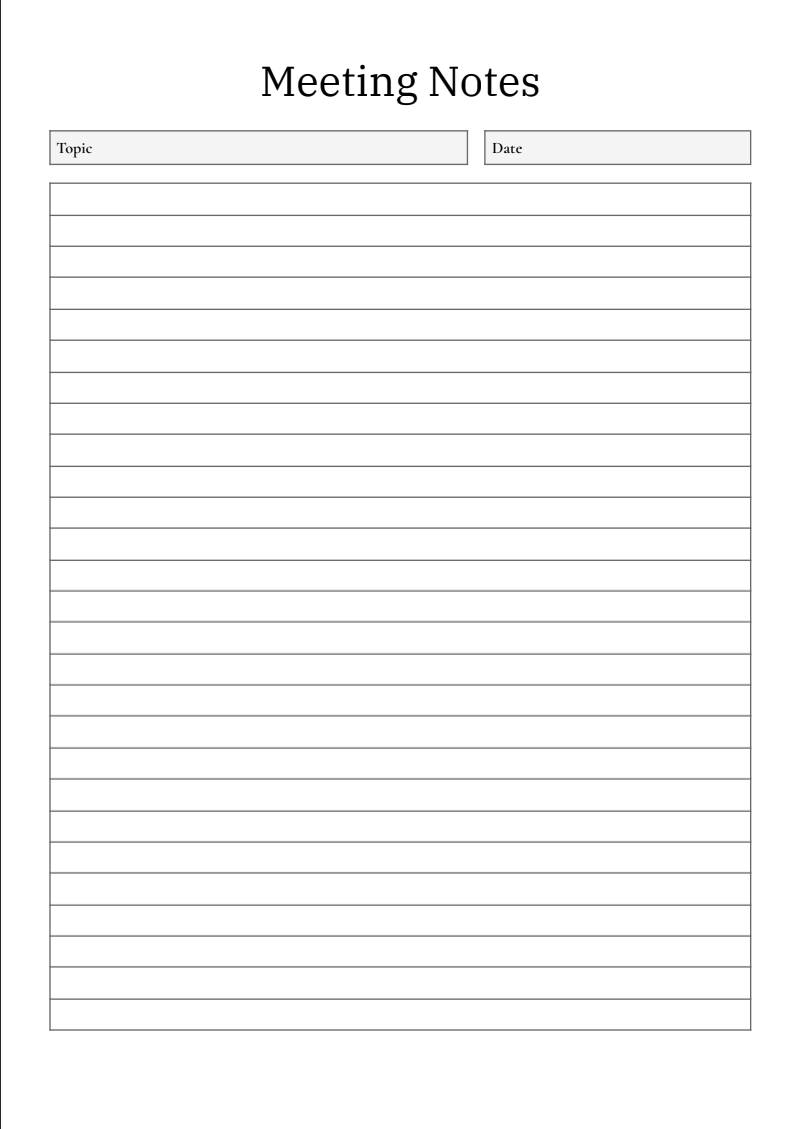 Customizable Meeting Notes - Free Meeting Agendas Template for Google Docs