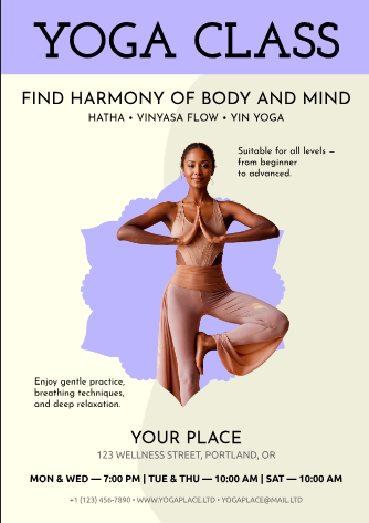 Yoga Flyer - Free Flyers Template for Google Docs