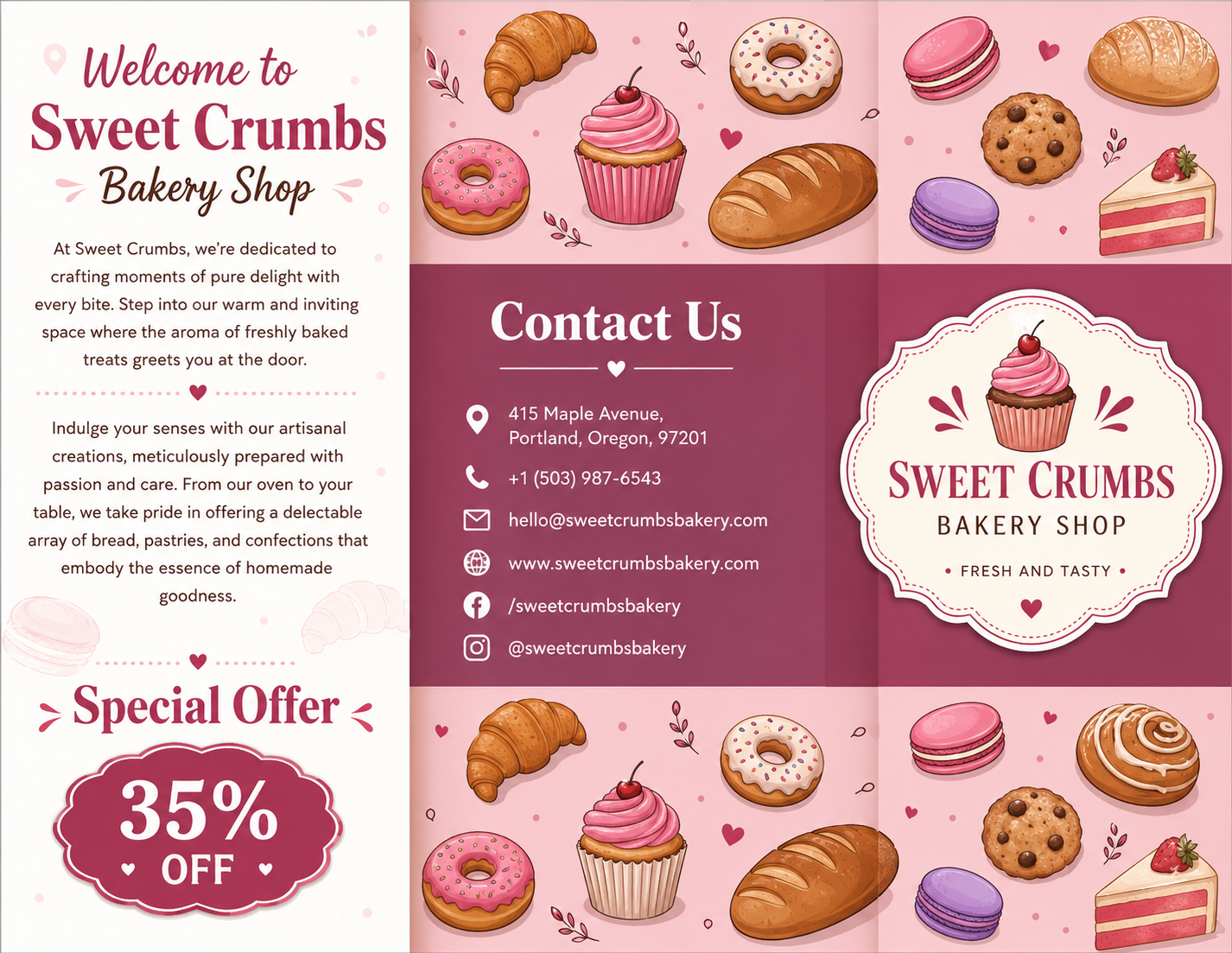 Bakery Brochure Bakery Brochure - Free Brochures Template for Google Slides