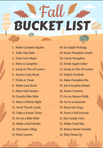 Autumn Bucket List - Free Bucket Lists Template for Google Docs