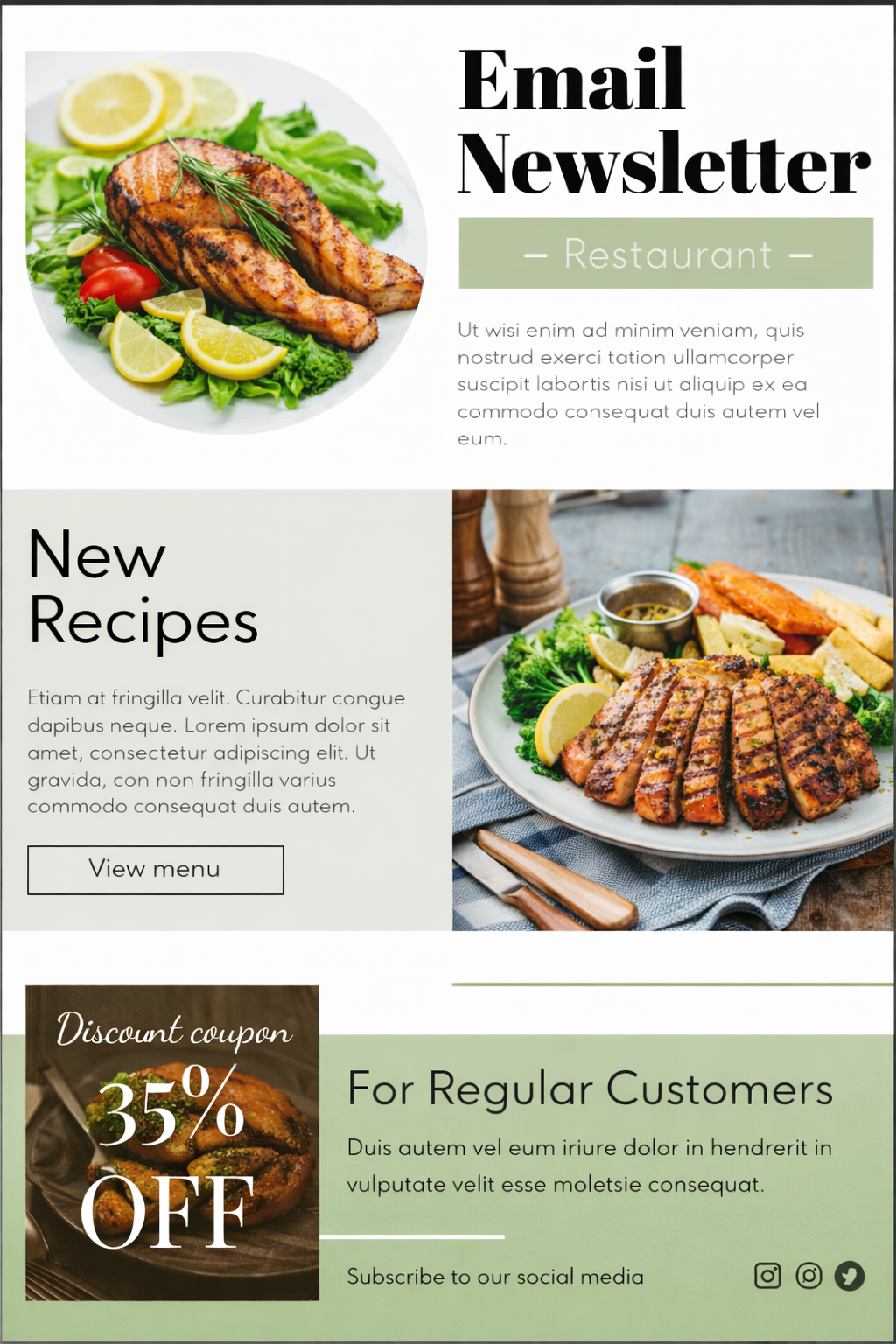 Food and Restaurant Newsletter - Free Newsletters Template for Google Slides