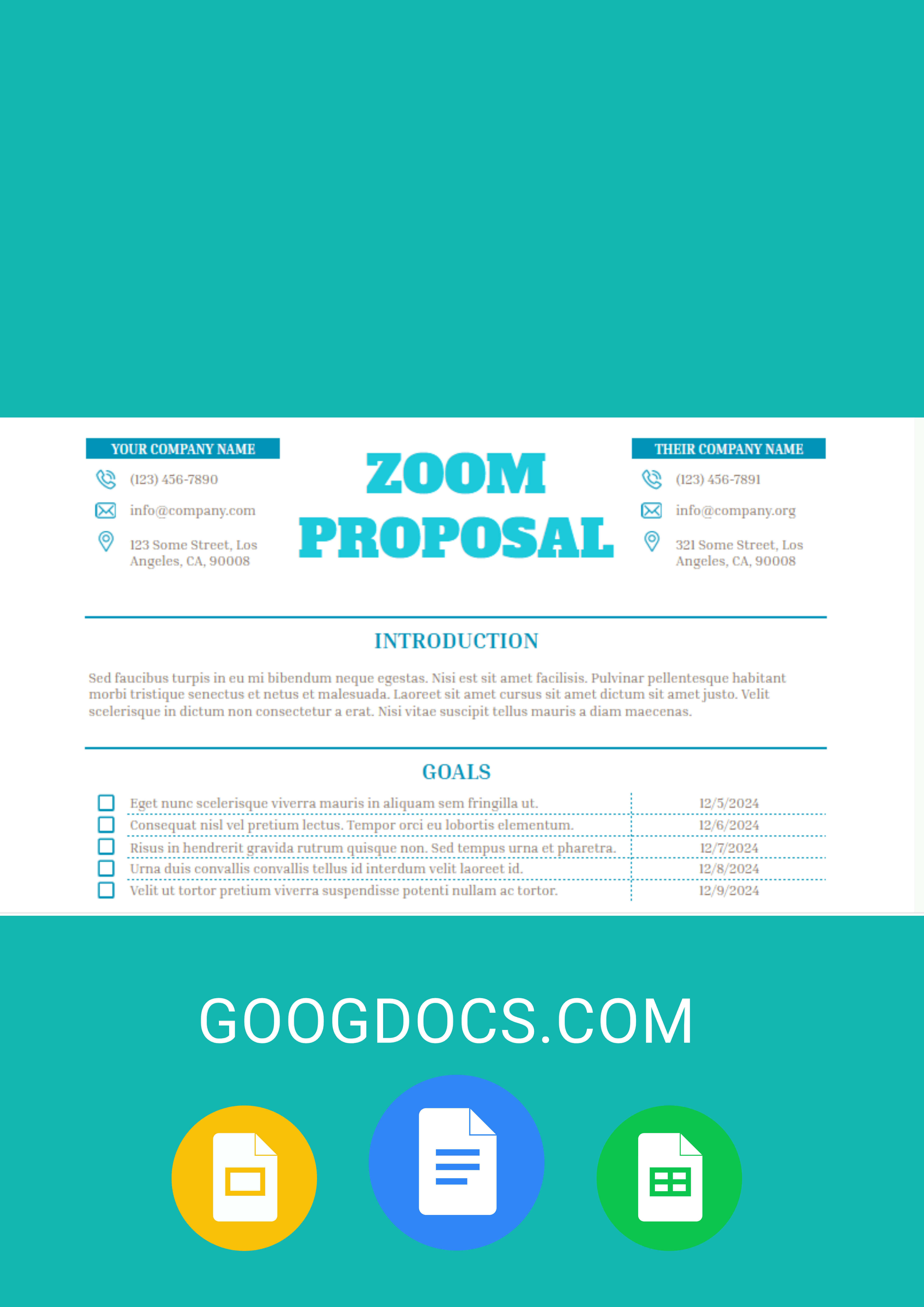Business Proposal Template - Free Proposals Template for Google Sheets