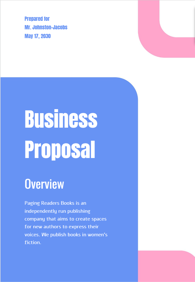 Minimalist Business Proposal Template - Free Proposals Template for Google Docs