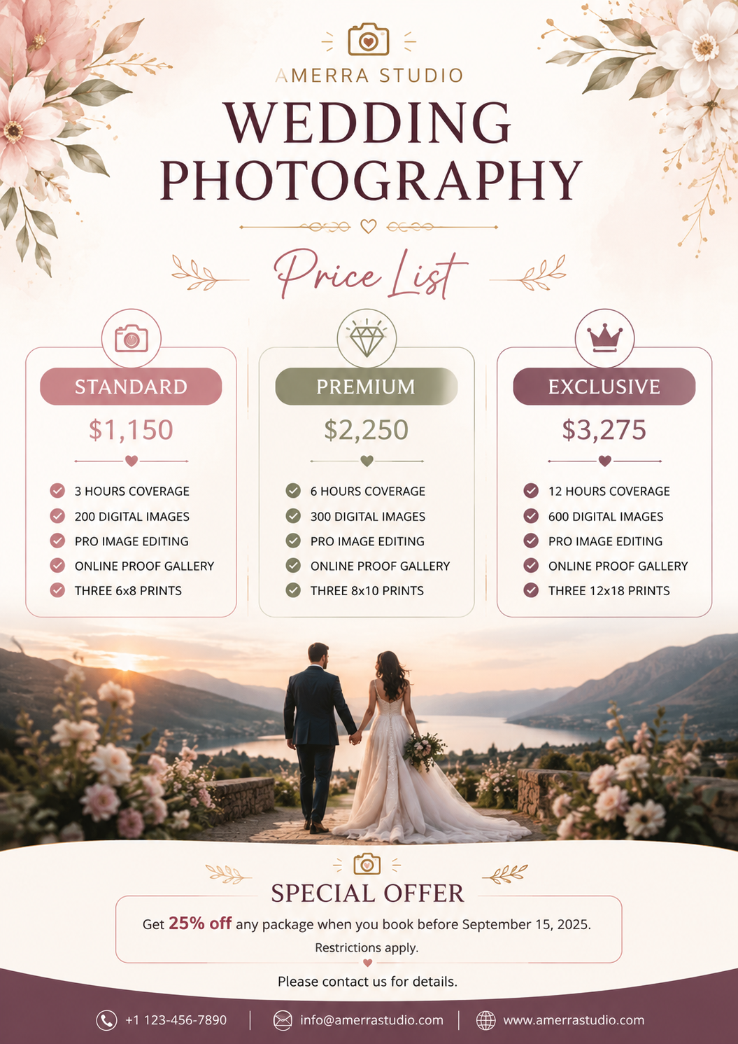 Wedding Photography Price List Wedding Photography Price List - Free Price Lists Template for Google Slides