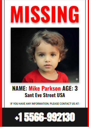 Missing Person Poster - Free Flyers Template for Google Slides
