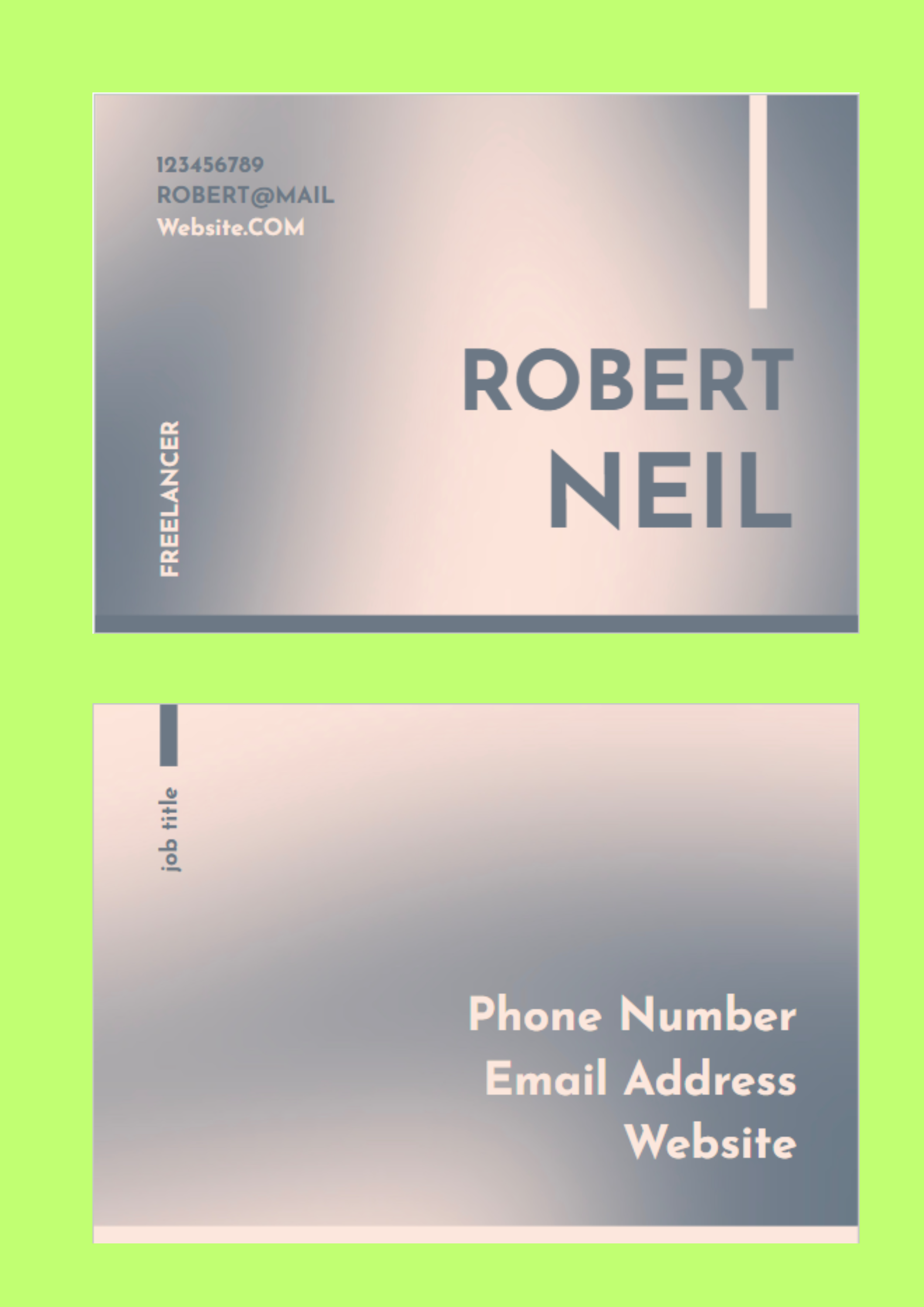 Modern Business Card - Free Business Cards Template for Google Docs
