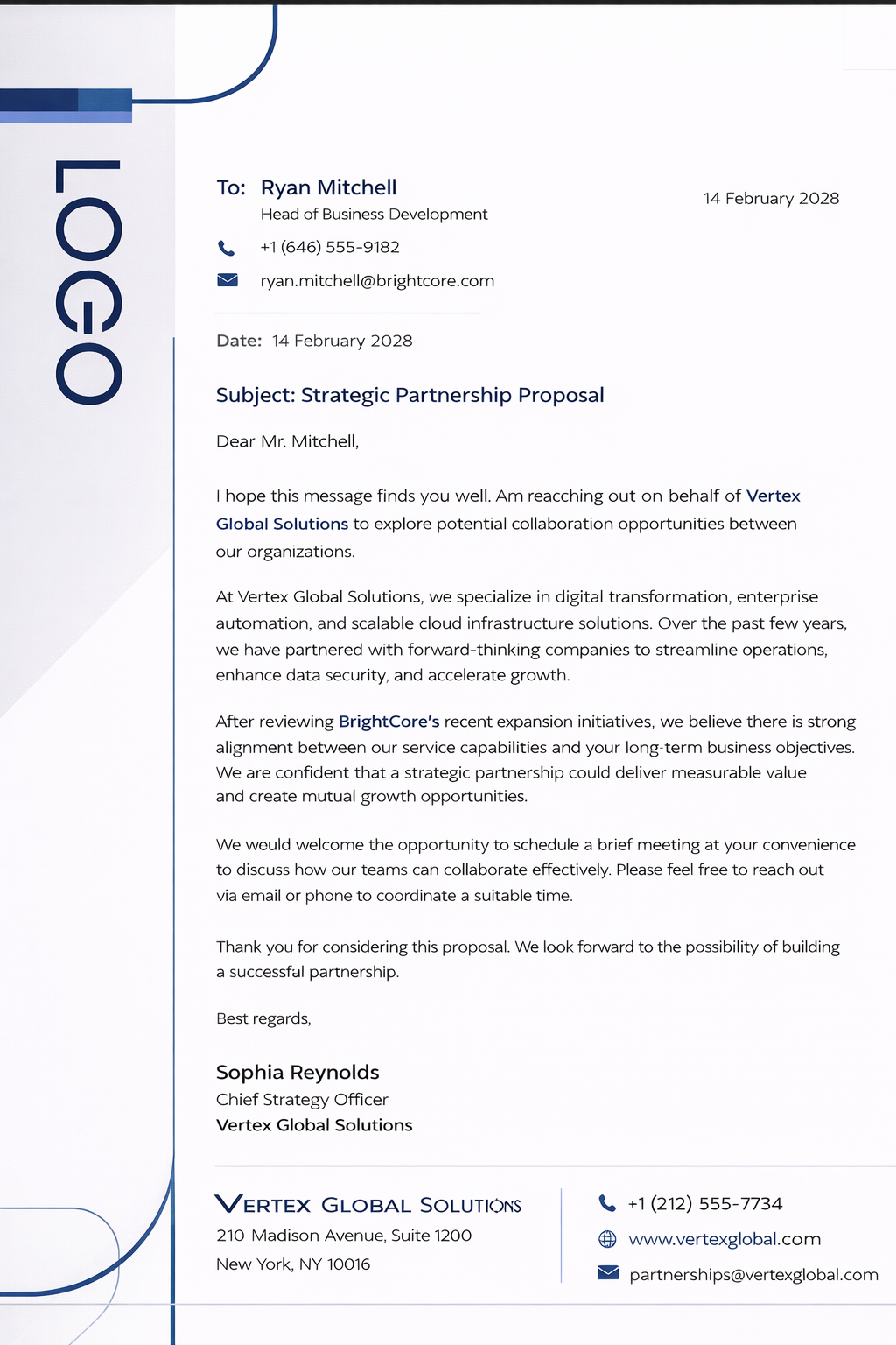 Official Letterhead - Free Letterheads Template for Google Slides