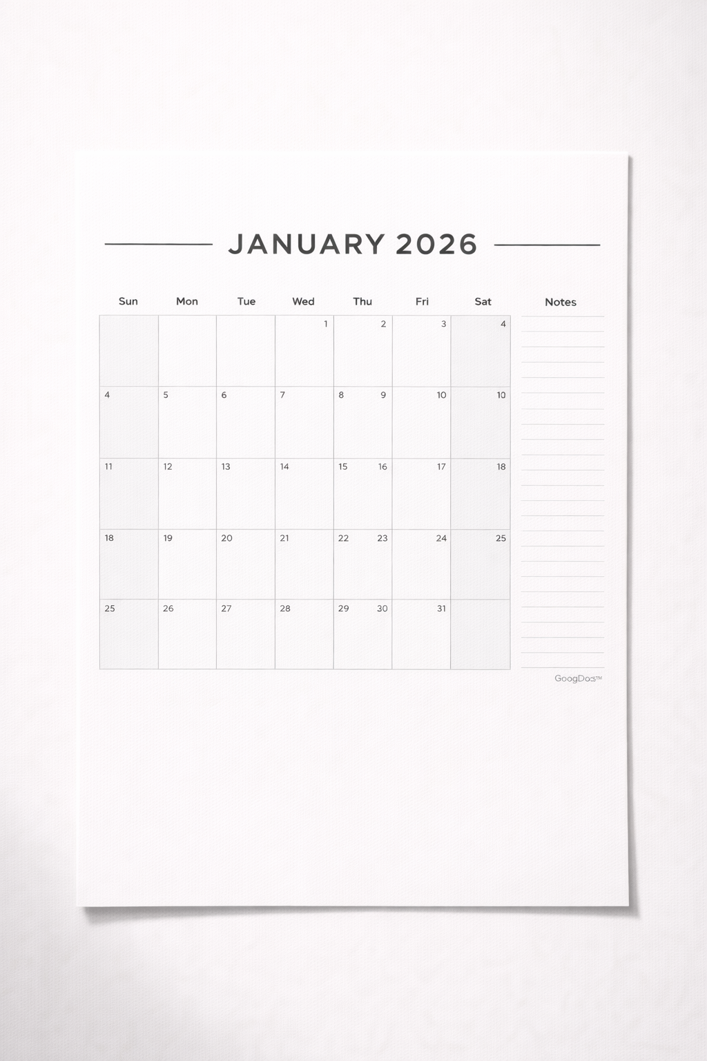 Fillable Calendar - Free Calendars Template for Google Slides
